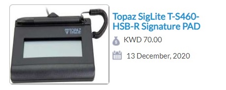 topaz Signature pad in Kuwait xpertskw